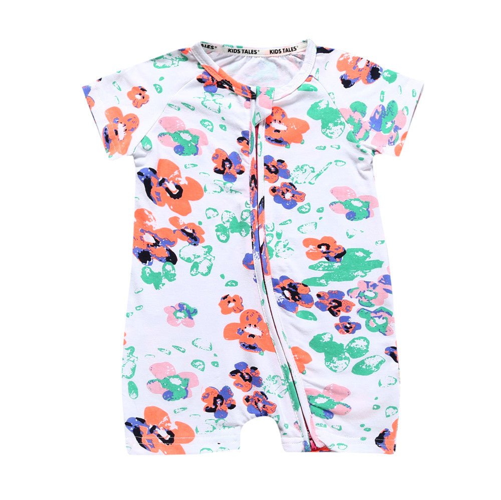 Baby Clothes Ins Summer Cotton Short-Sleeved Newborn Jumpsuit For Men And Women Baby Romper