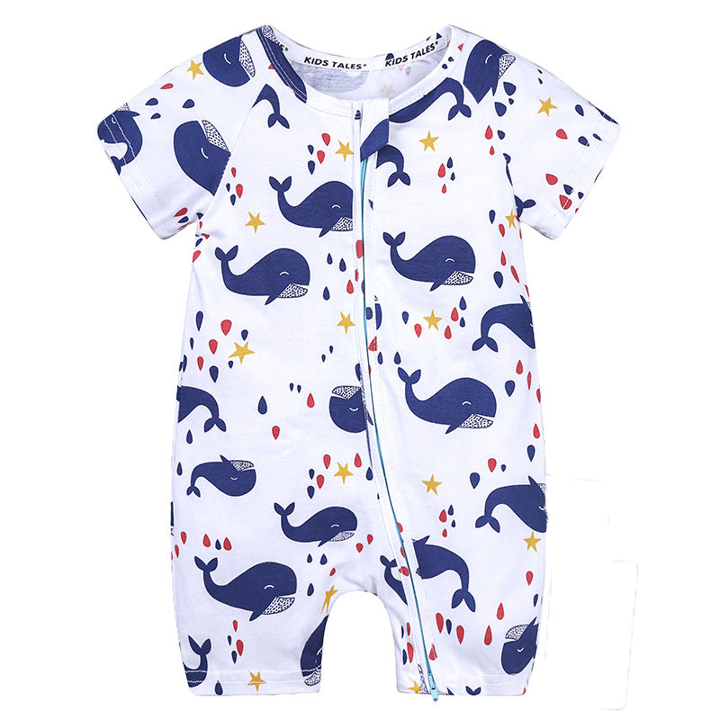 Baby Clothes Ins Summer Cotton Short-Sleeved Newborn Jumpsuit For Men And Women Baby Romper