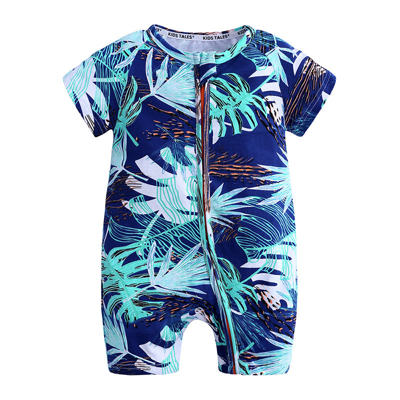 Baby Clothes Ins Summer Cotton Short-Sleeved Newborn Jumpsuit For Men And Women Baby Romper