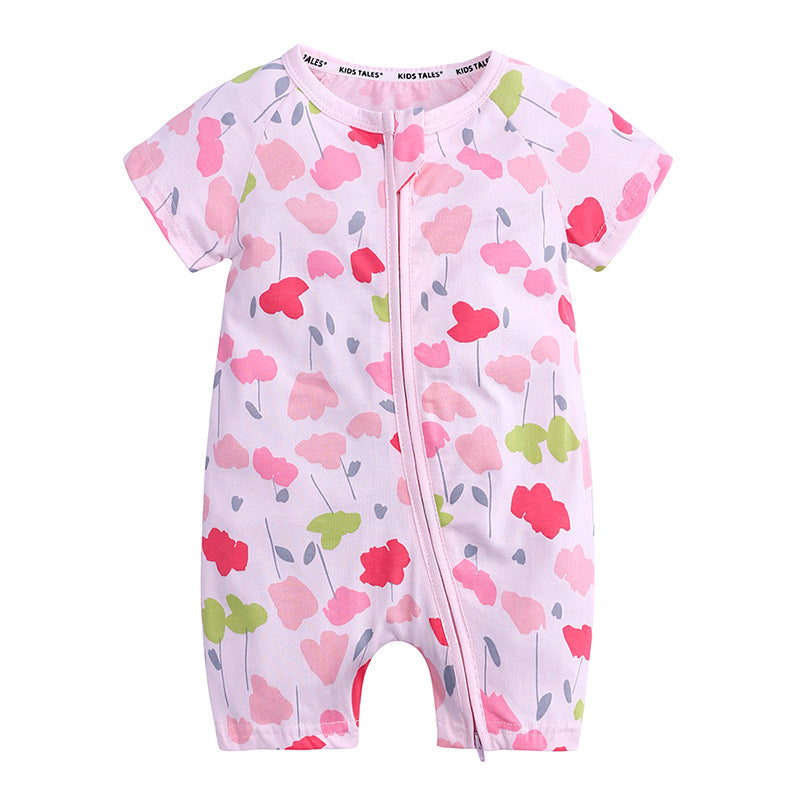 Baby Clothes Ins Summer Cotton Short-Sleeved Newborn Jumpsuit For Men And Women Baby Romper