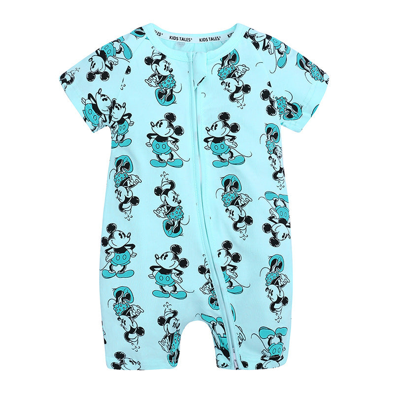 Baby Clothes Ins Summer Cotton Short-Sleeved Newborn Jumpsuit For Men And Women Baby Romper