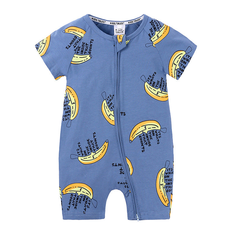 Baby Clothes Ins Summer Cotton Short-Sleeved Newborn Jumpsuit For Men And Women Baby Romper