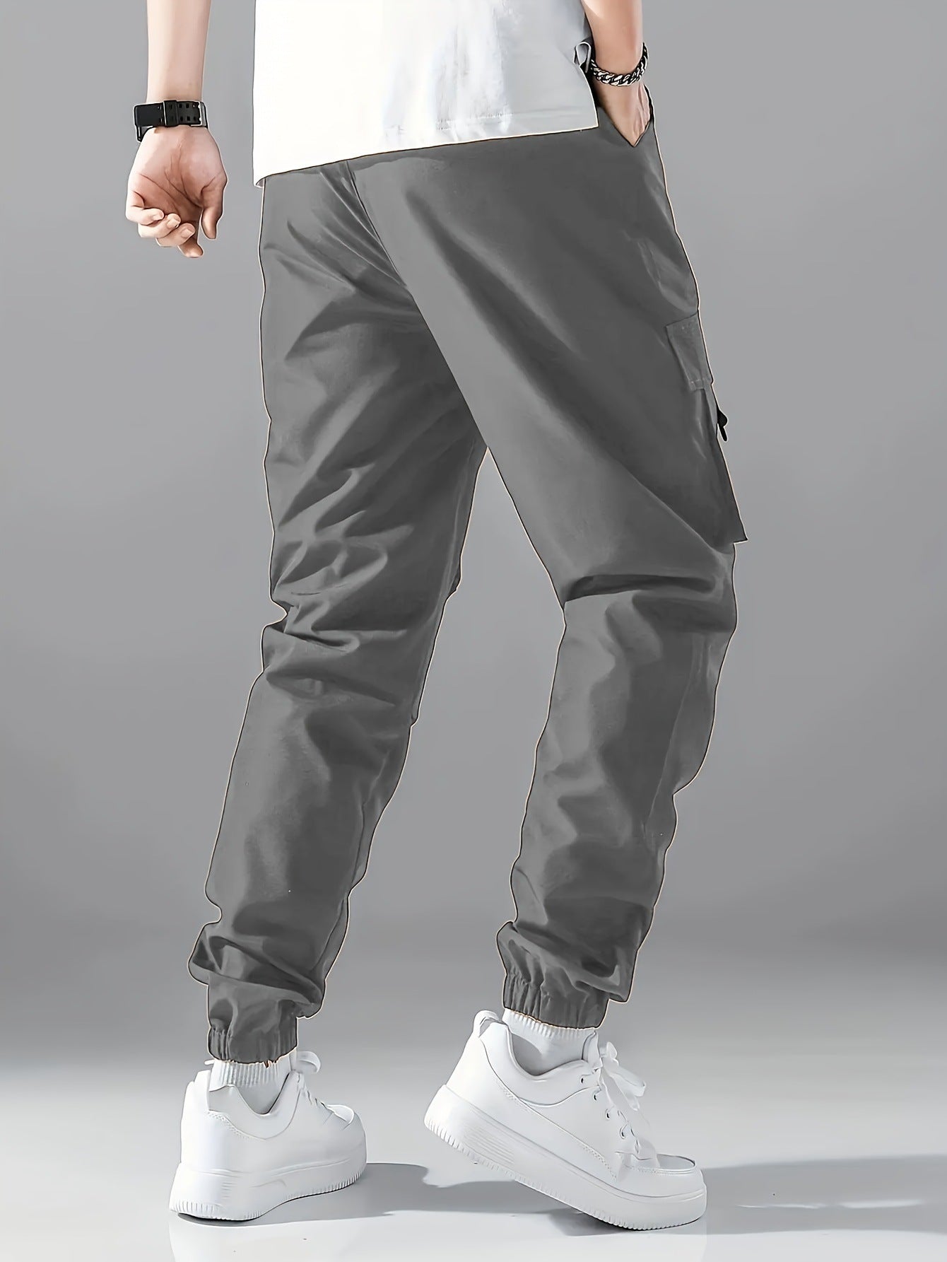 Straight Ankle Tied Wear-resistant Overalls Casual Pants
