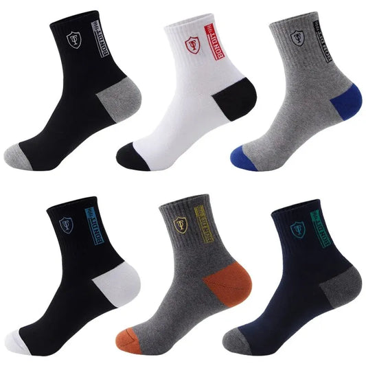 5 Pairs Apring And Fall Mens Sports Socks Summer Leisure Sweat Absorbent Comfortable Thin Breathable Basketball Meias